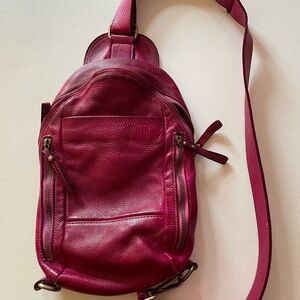 Lusher vintage Italian leather Fuschia Crossbody Bag
